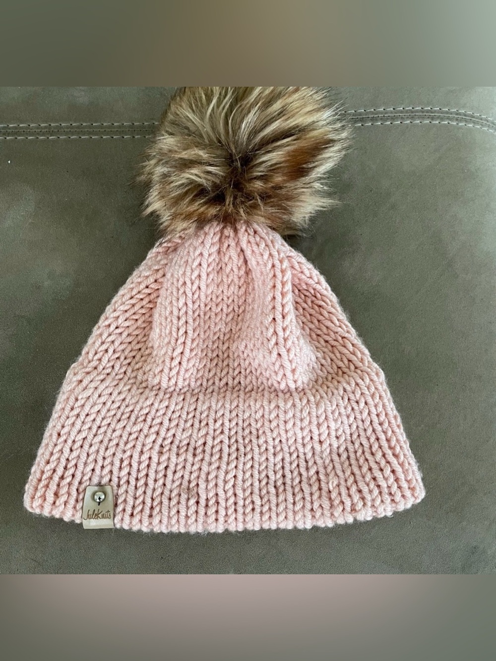 Handmade Pink Knit Pom Beanie